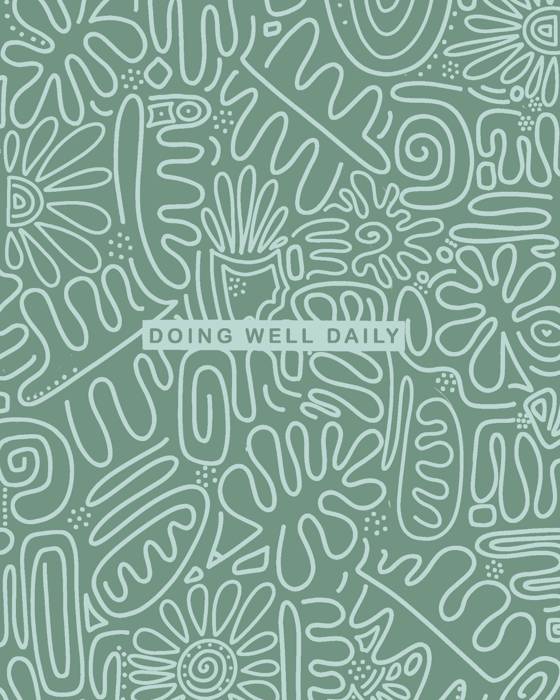 muted blue green abstract design planner